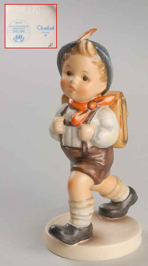 School Boy Tm8-School Boy-60th Anniversary Stamp - Boxed by M.I. Hummel-1