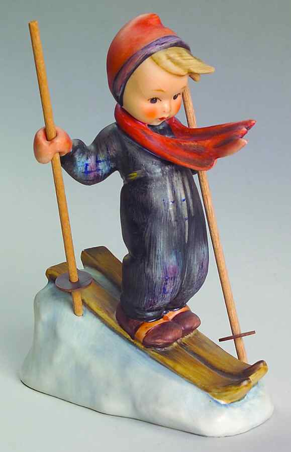 Skier Tm2-Skier W/ Wooden Poles - No Box by M.I. Hummel-1