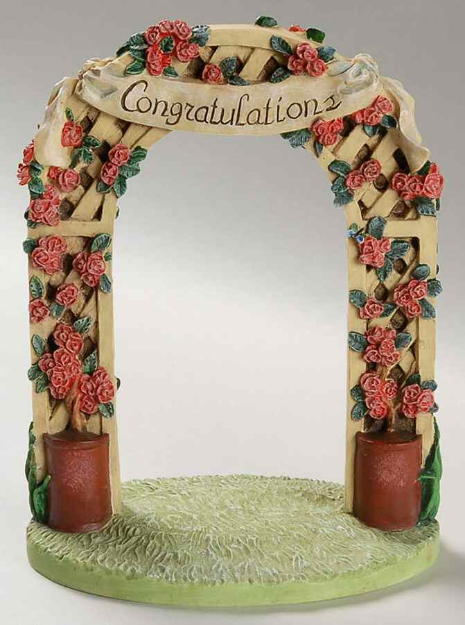 We Congratulate (with Base) Hummelscape-Flower Trellis - Boxed by M.I. Hummel-1