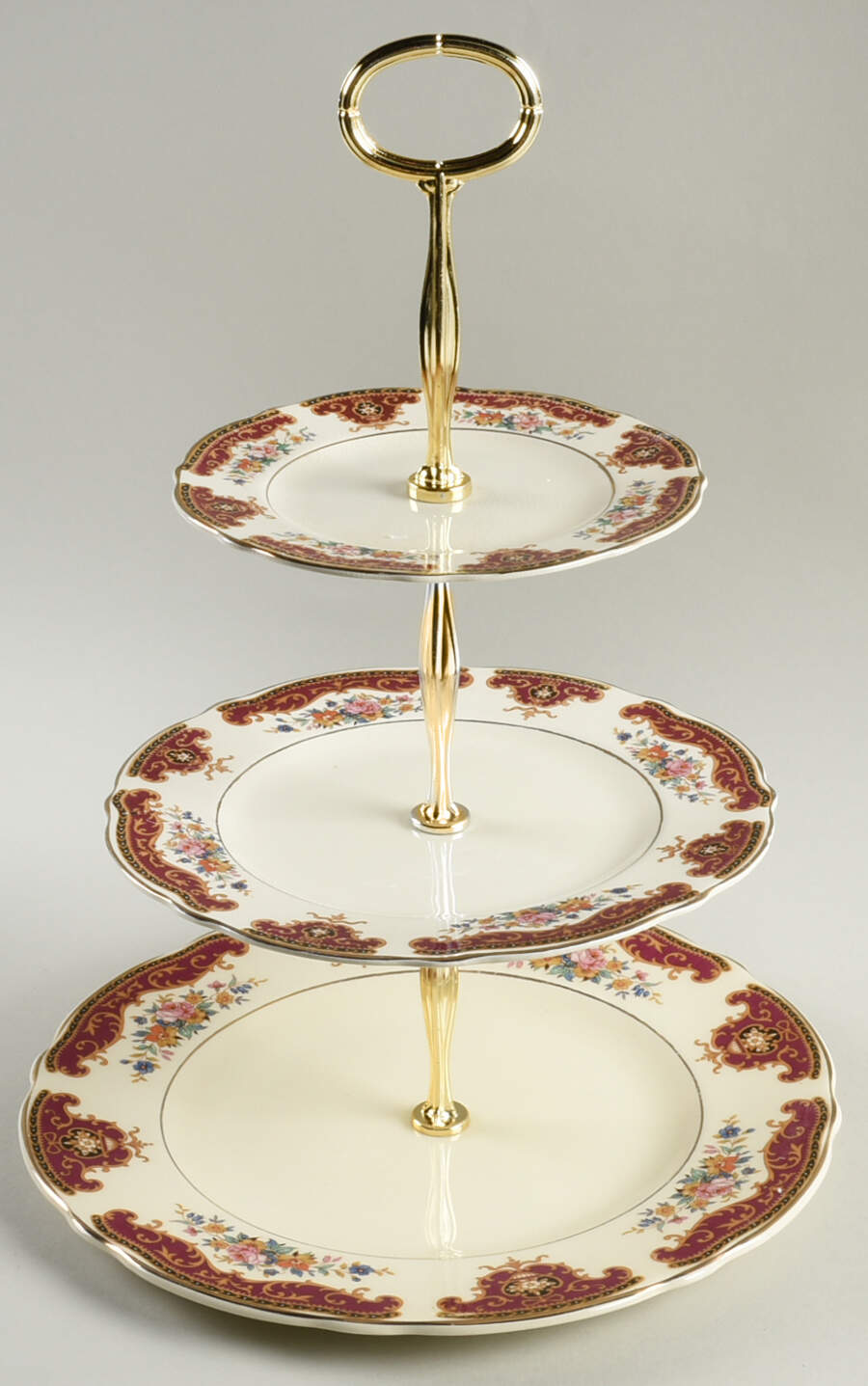 5603 13 7/8"-14 1/4" 3-Tiered Serving Tray(DP,SP,BB) HC by Thomas Hughes & Sons-1