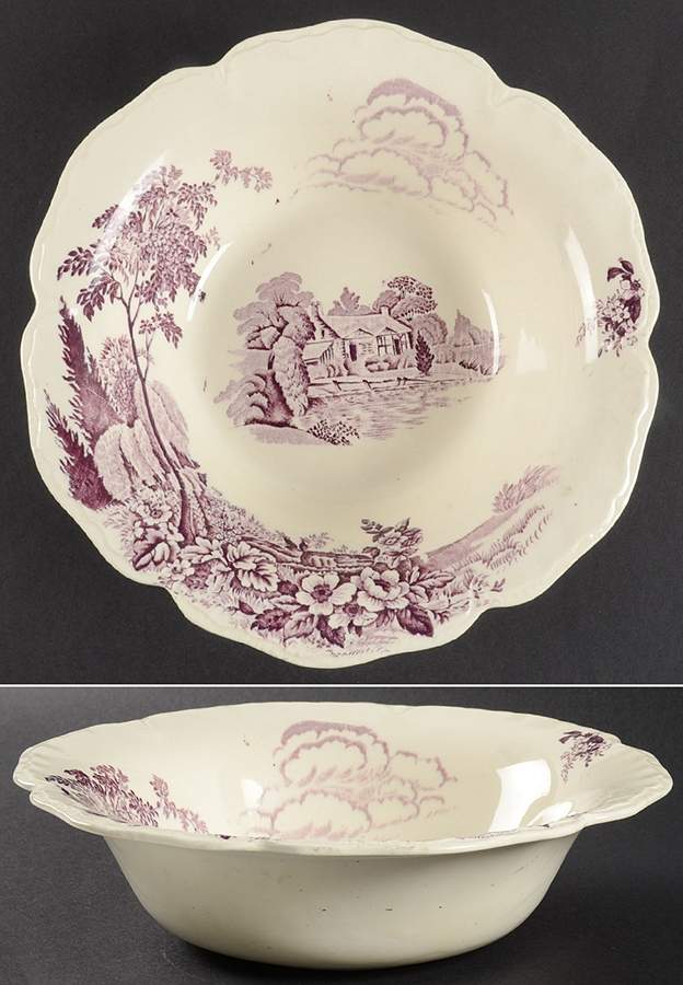 Avon Cottage Mulberry 9" Round Vegetable Bowl by Thomas Hughes & Sons-1
