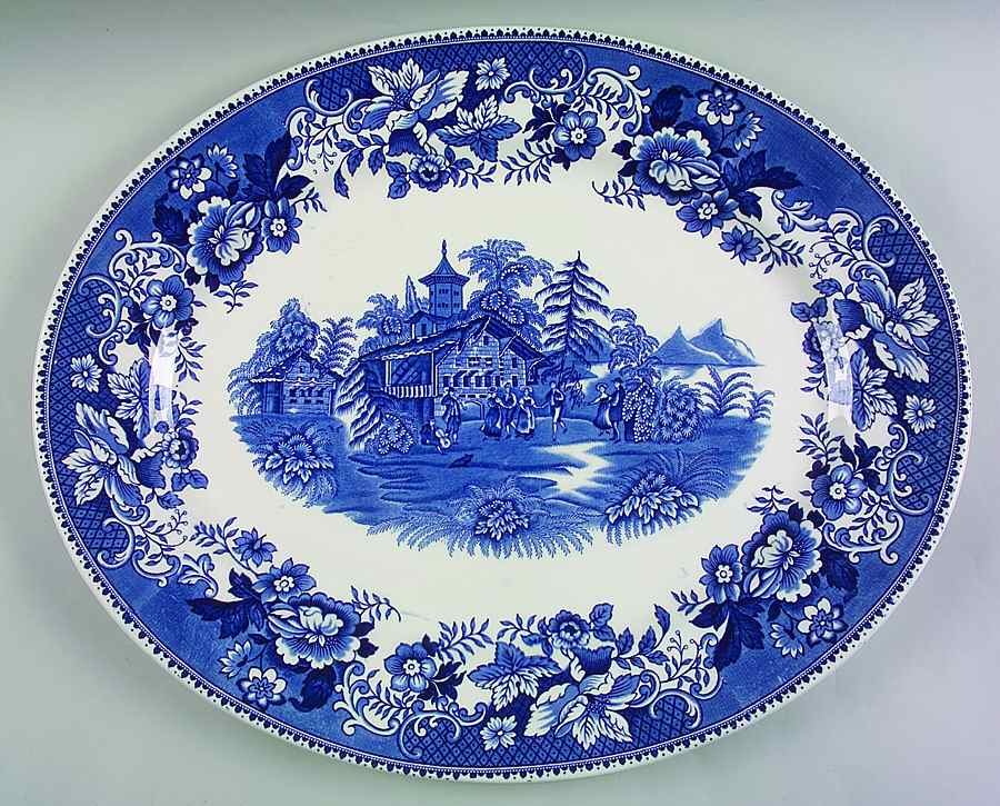 Avon Cottage 18" Oval Serving Platter by Thomas Hughes & Sons-1