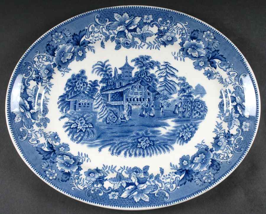 Avon Cottage 14" Oval Serving Platter by Thomas Hughes & Sons-1