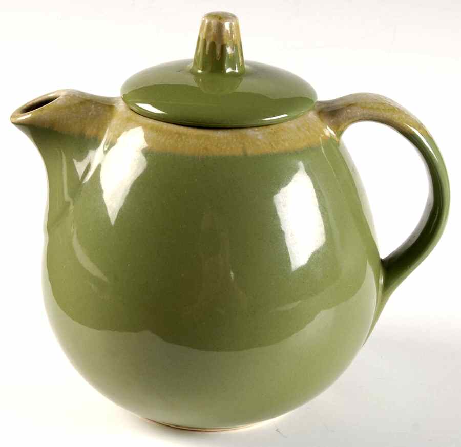 Avocado Teapot & Lid by Hull-1
