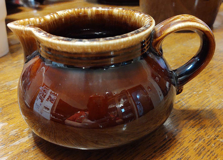 Brown Drip (House and Garden, Mirror Brown) Gravy Boat by Hull-1