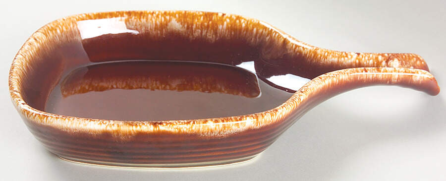 Brown Drip (House and Garden, Mirror Brown) Open Skillet by Hull-1