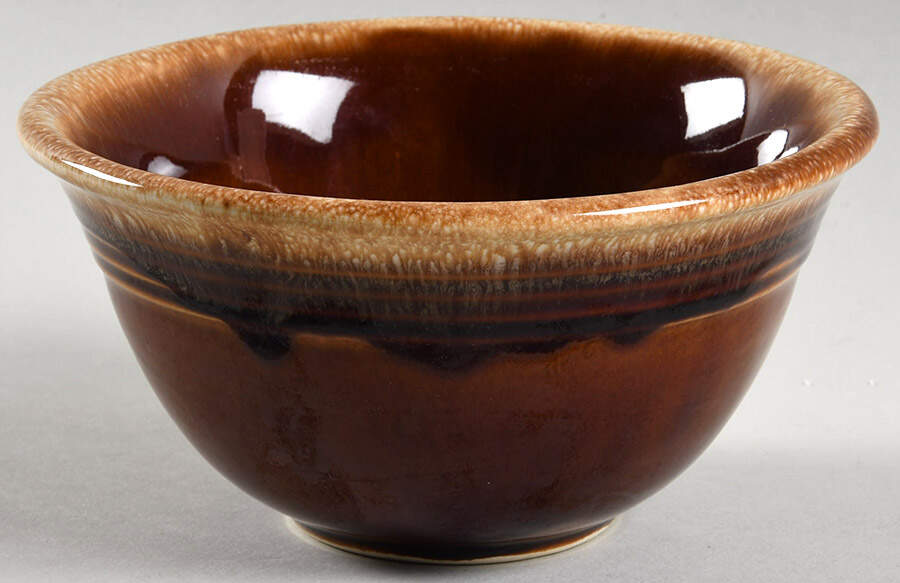 Brown Drip (House and Garden, Mirror Brown) 6" Mixing Bowl by Hull-1