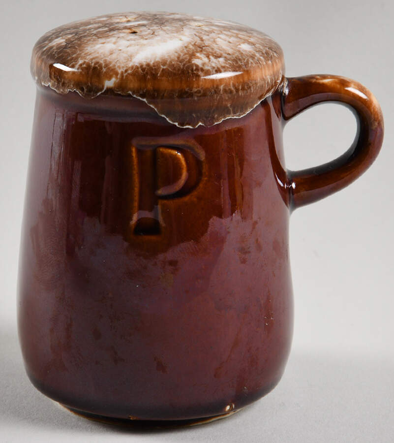 Brown Drip (House and Garden, Mirror Brown) Pepper Shaker by Hull-1