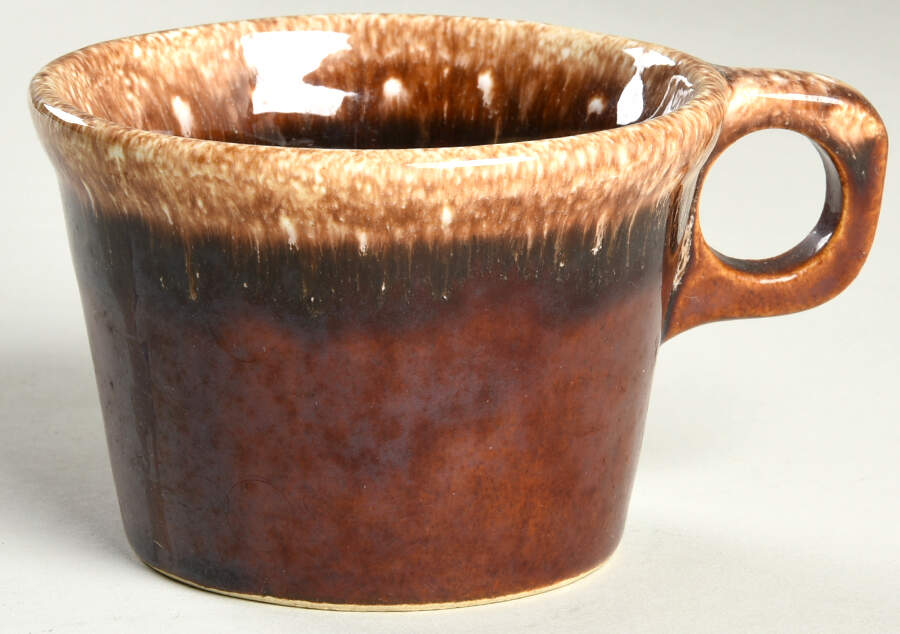 Brown Drip (House and Garden, Mirror Brown) Flat Cup by Hull-1
