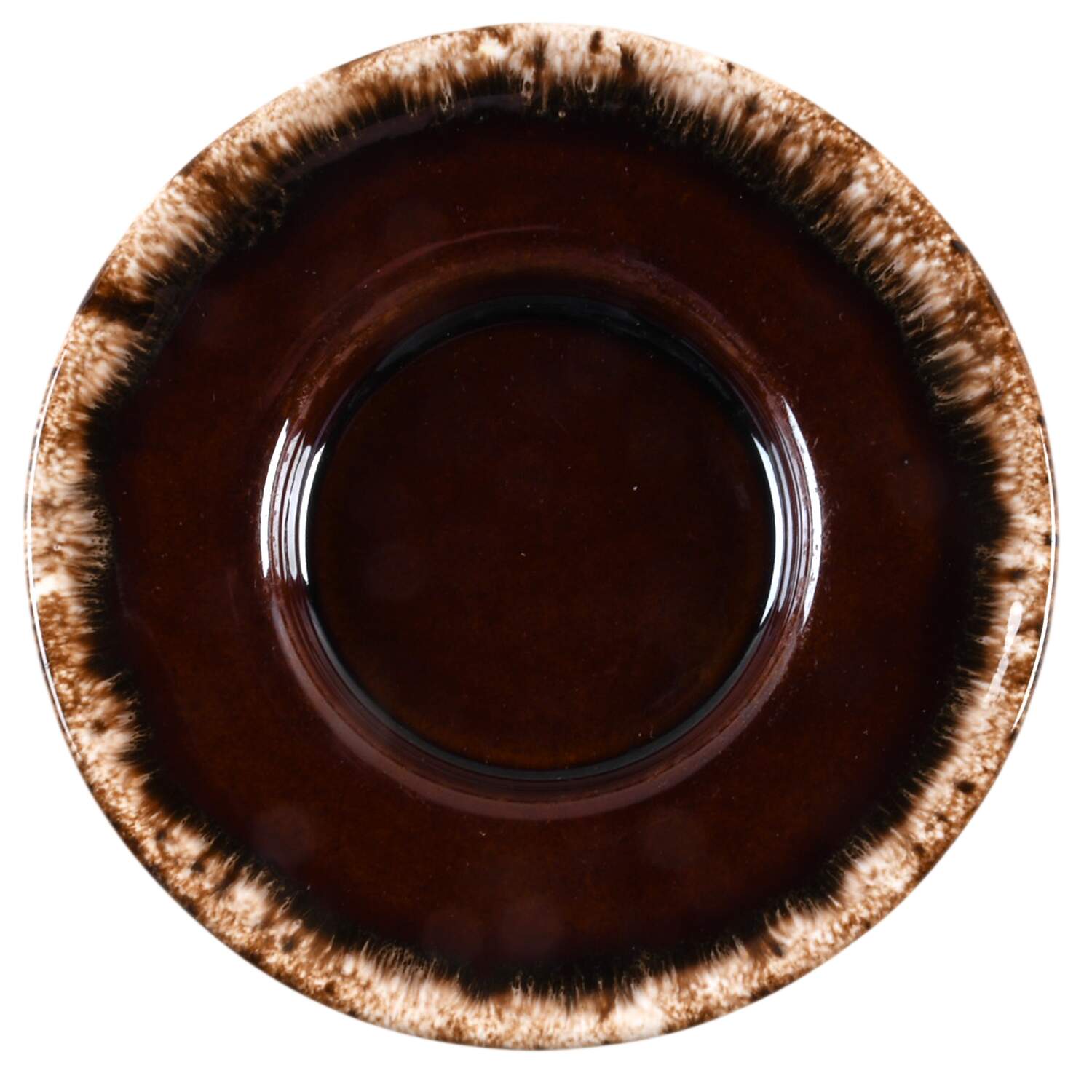 Brown Drip (House and Garden, Mirror Brown) Saucer for Flat Cup by Hull-1