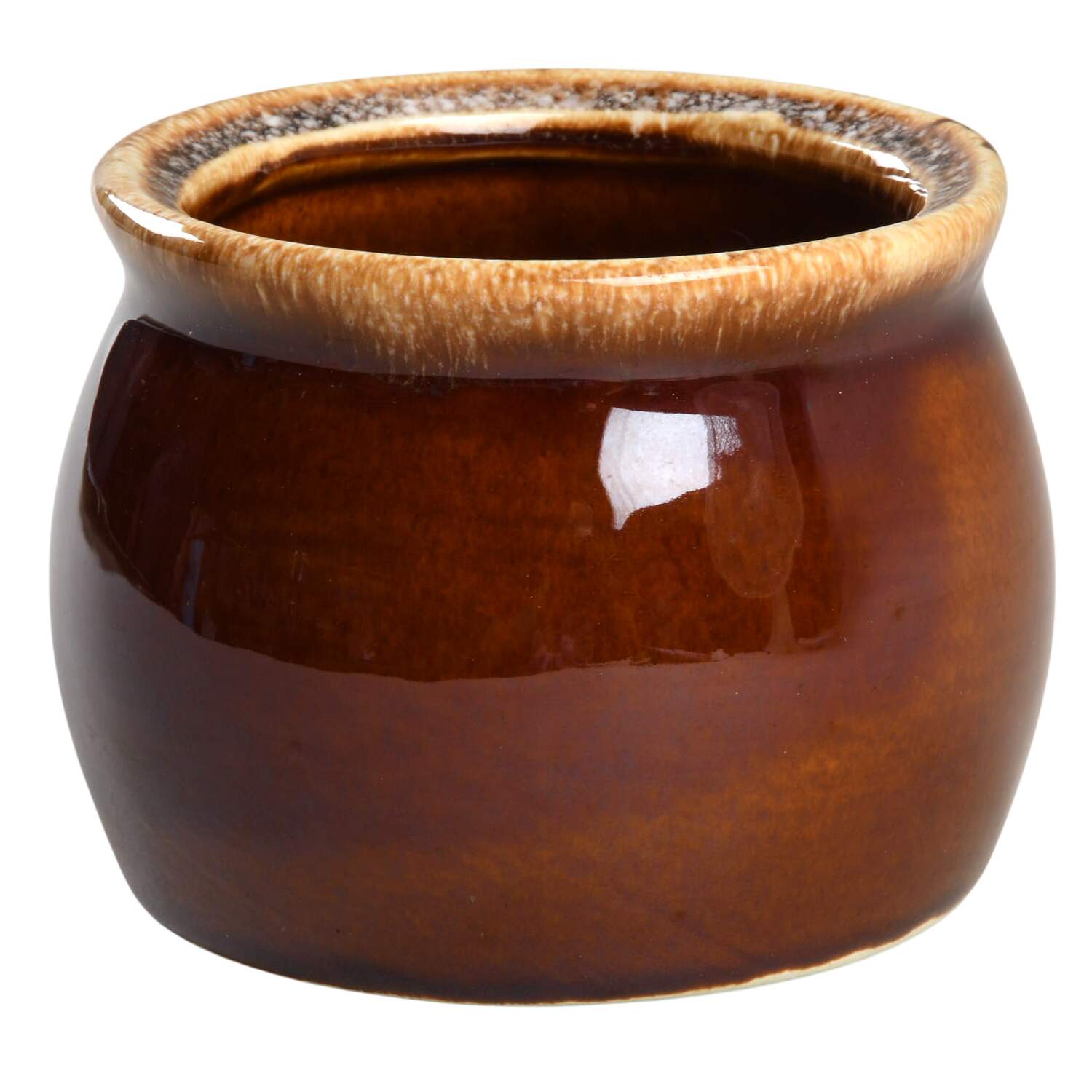 Brown Drip (House and Garden, Mirror Brown) Sugar Bowl No Lid by Hull-1