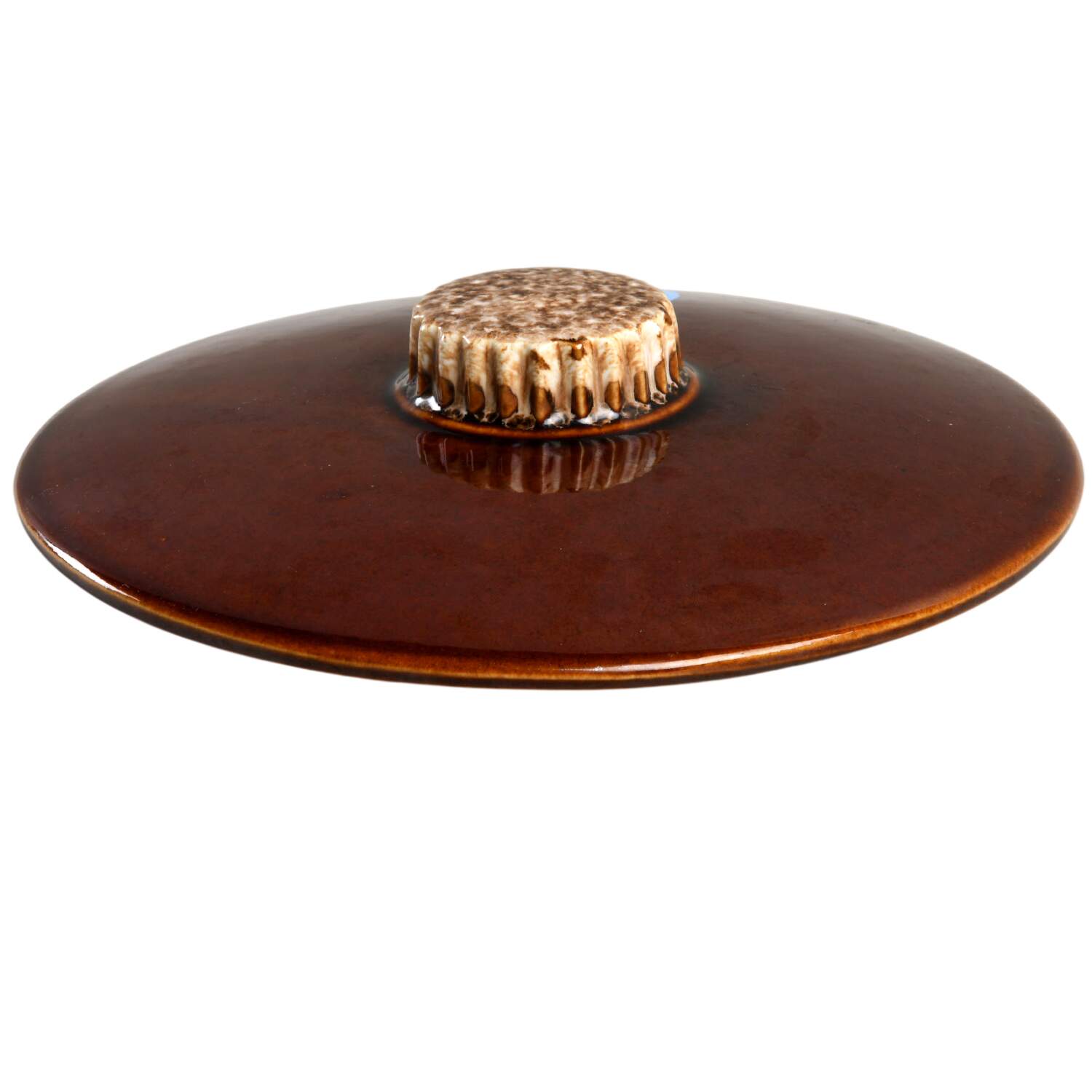 Brown Drip (House and Garden, Mirror Brown) Lid for 1.5 Qt Round Casserole by Hull-1