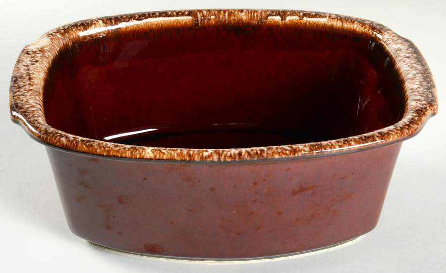 Brown Drip (House and Garden, Mirror Brown) 4 Qt Oval Casserole No Lid by Hull-1