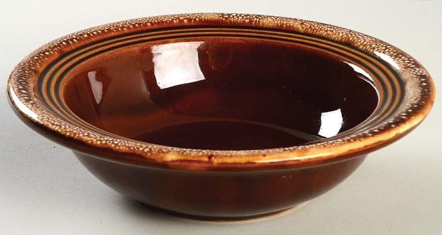 Brown Drip (House and Garden, Mirror Brown) Rim Cereal Bowl by Hull-1