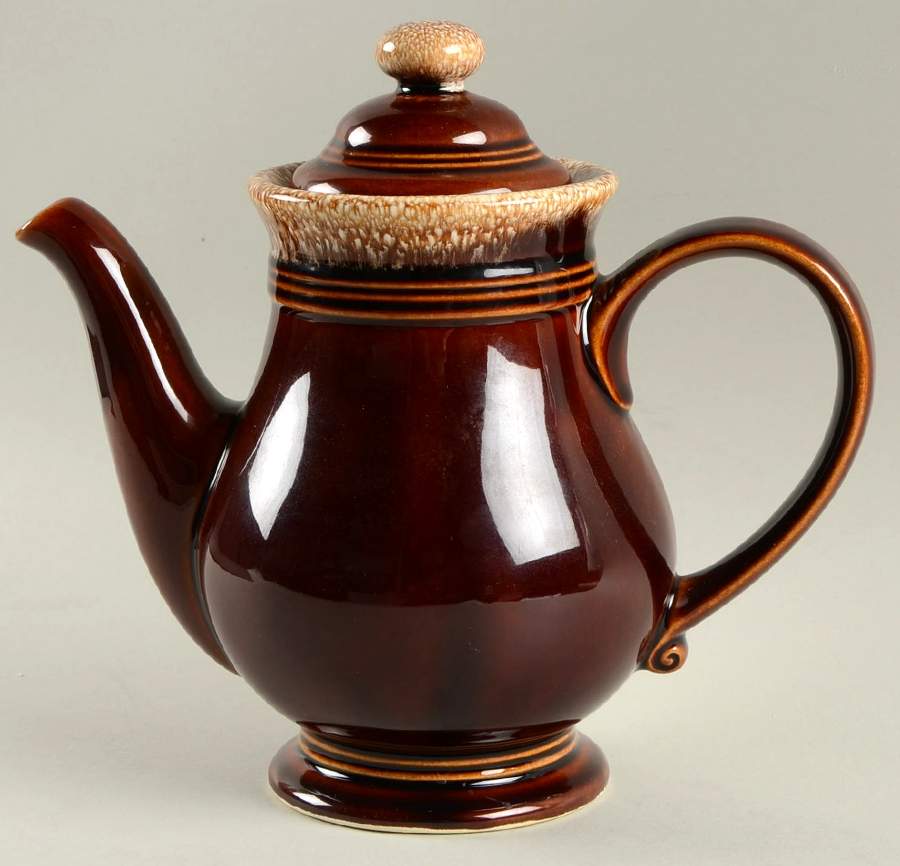 Brown Drip (House and Garden, Mirror Brown) Coffee Pot & Lid by Hull-1