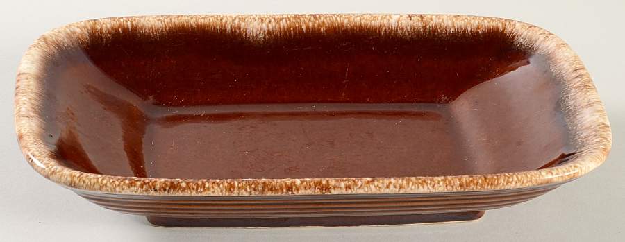 Brown Drip (House and Garden, Mirror Brown) 11" Rectangular Vegetable Bowl by Hull-1