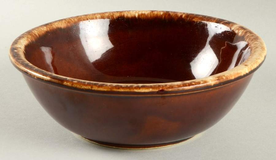 Brown Drip (House and Garden, Mirror Brown) Coupe Cereal Bowl by Hull-1