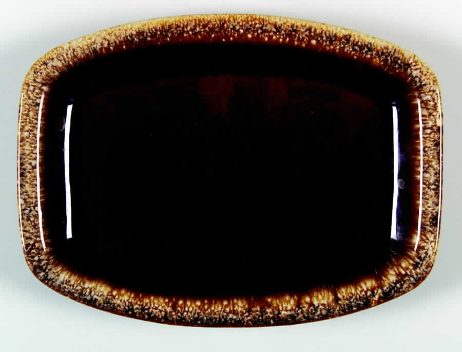 Brown Drip (House and Garden, Mirror Brown) 9" Rectangular Serving Platter by Hull-1
