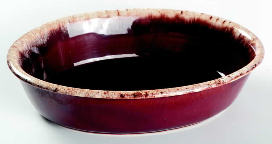 Brown Drip (House and Garden, Mirror Brown) 10" Oval Baker by Hull-1