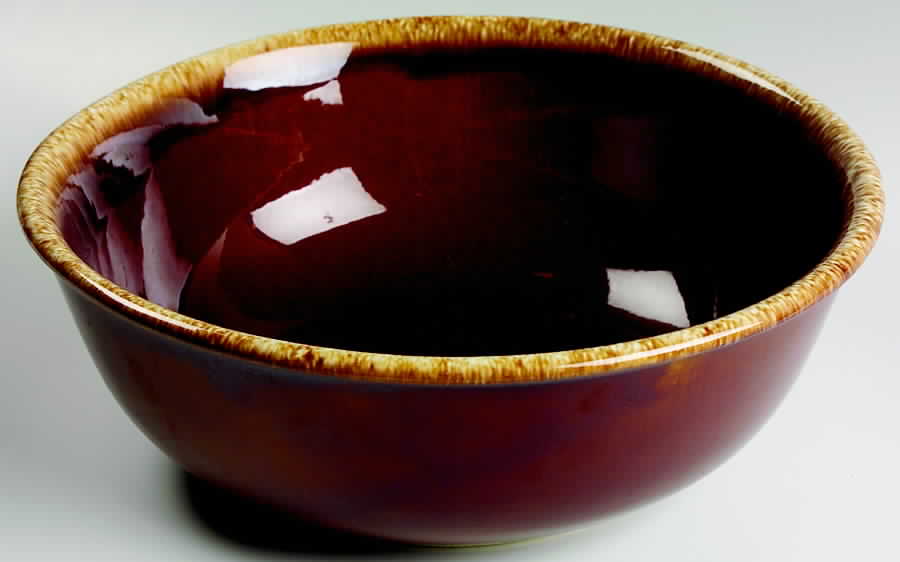 Brown Drip (House and Garden, Mirror Brown) 10" Large Salad Serving Bowl by Hull-1