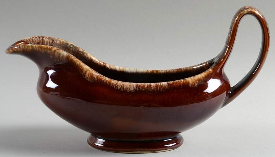 Brown Drip (House and Garden, Mirror Brown) Gravy Boat by Hull-1