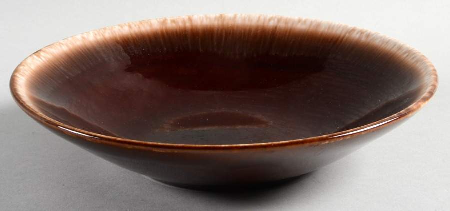 Brown Drip (House and Garden, Mirror Brown) Coupe Soup Bowl by Hull-1