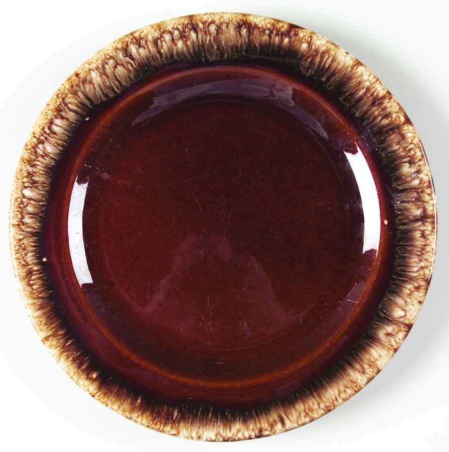 Brown Drip (House and Garden, Mirror Brown) Luncheon Plate by Hull-1