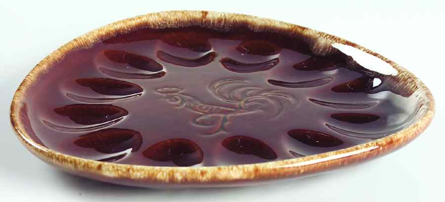 Brown Drip (House and Garden, Mirror Brown) Deviled Egg Plate by Hull-1