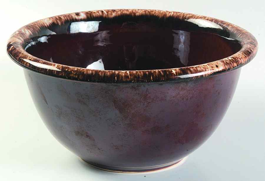 Brown Drip (House and Garden, Mirror Brown) 8" Mixing Bowl by Hull-1