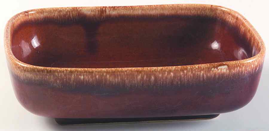Brown Drip (House and Garden, Mirror Brown) 7" Rectangular Ribbed Planter by Hull-1