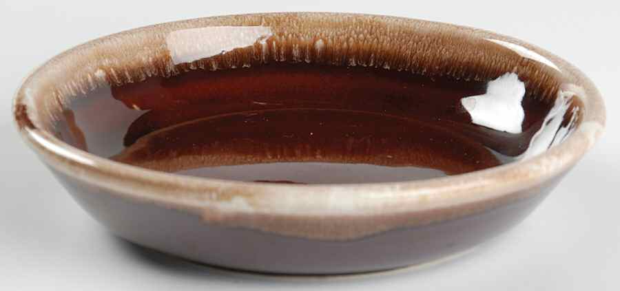 Brown Drip (House and Garden, Mirror Brown) Coupe Soup Bowl by Hull-1