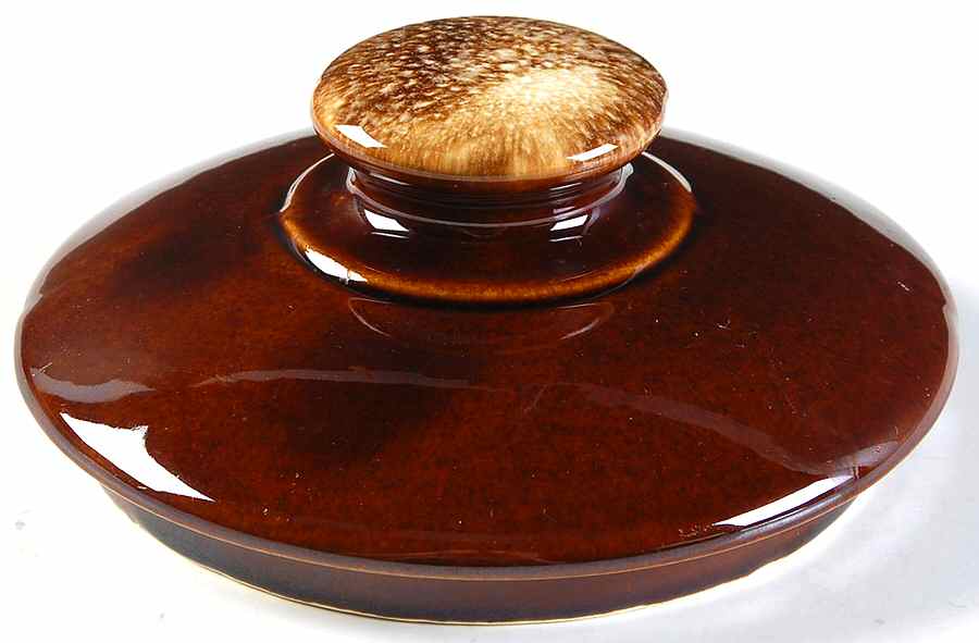 Brown Drip (House and Garden, Mirror Brown) Lid for Flour Canister by Hull-1