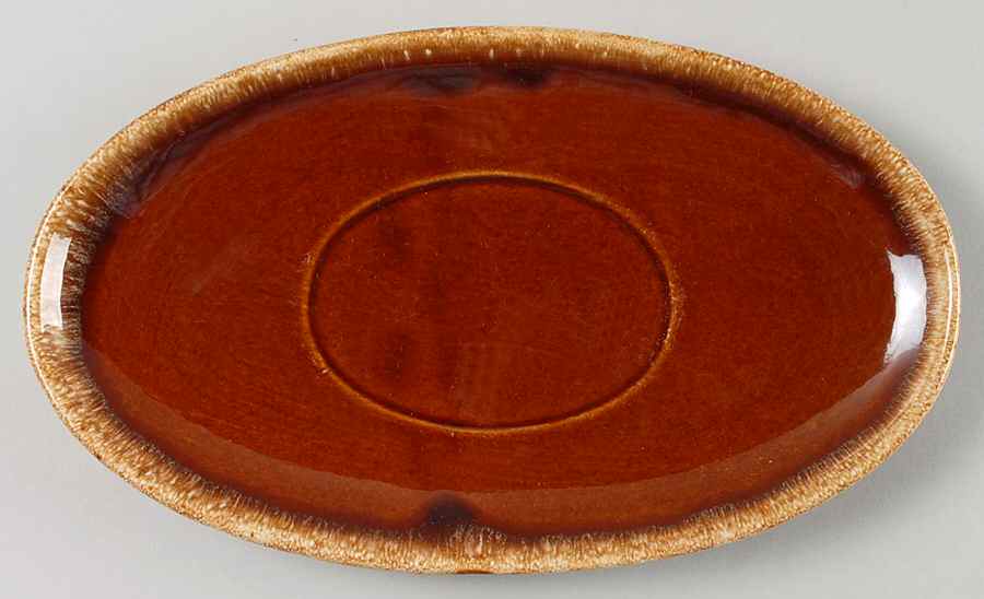 Brown Drip (House and Garden, Mirror Brown) Underplate for Gravy Boat by Hull-1