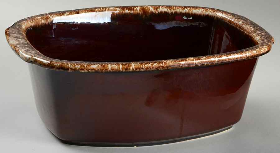 Brown Drip (House and Garden, Mirror Brown) 12" Rectangular Roaster by Hull-1