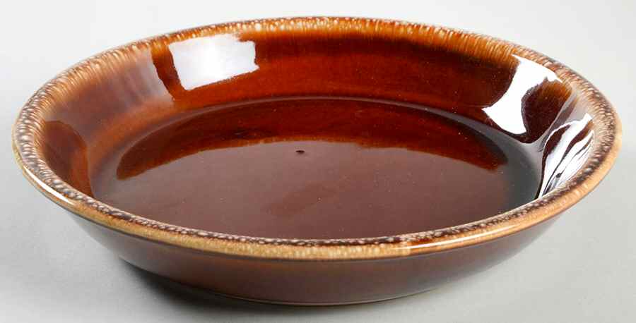Brown Drip (House and Garden, Mirror Brown) Pie Serving Plate by Hull-1