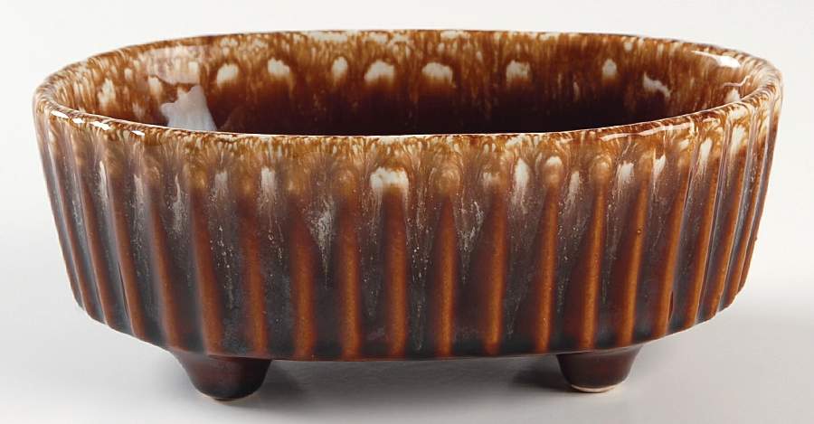 Brown Drip (House and Garden, Mirror Brown) Oval Small Planter by Hull-1