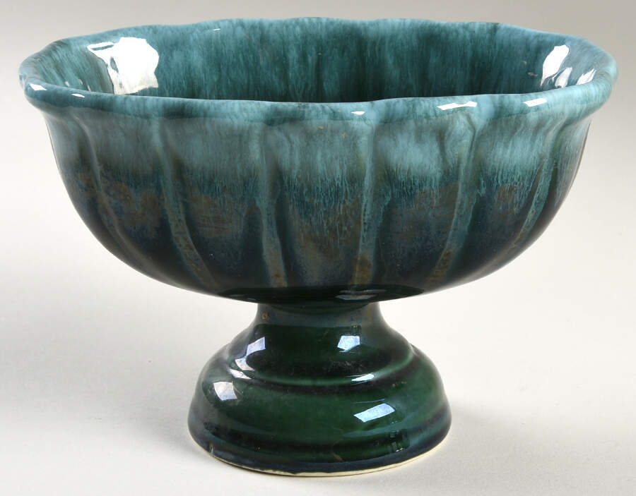 Green Agate 4" Footed Planter by Hull-1