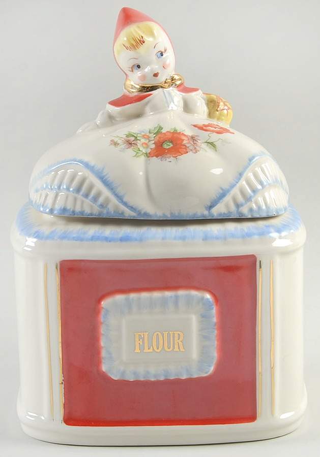 Little Red Riding Hood Flour Canister & Lid by Hull-1