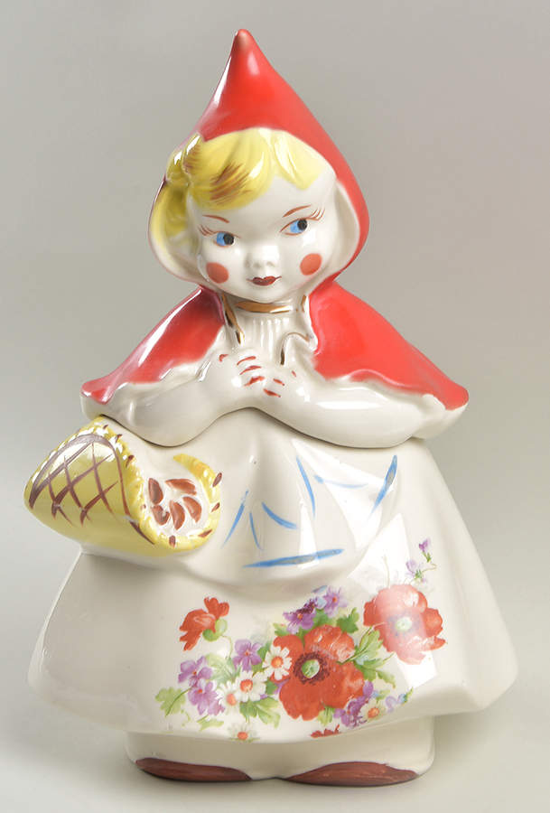 Little Red Riding Hood Cookie Jar & Lid by Hull-1