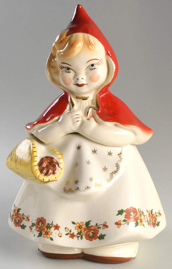 Little Red Riding Hood Cookie Jar & Lid by Hull-1