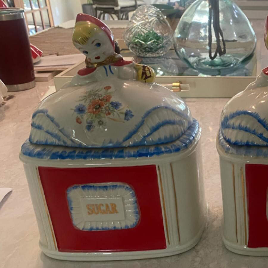 Little Red Riding Hood Sugar Canister & Lid by Hull-1