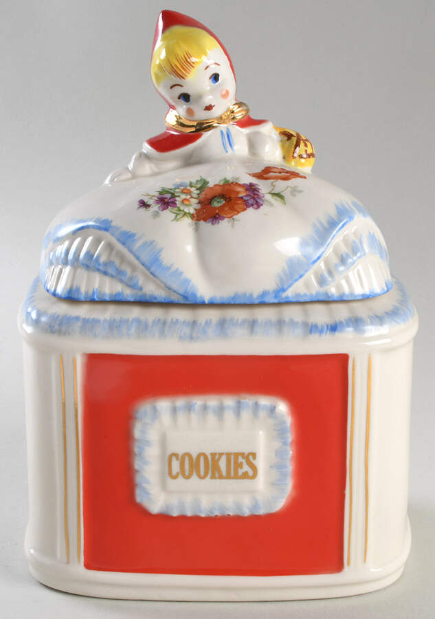 Little Red Riding Hood Cookie Canister with Lid by Hull-1