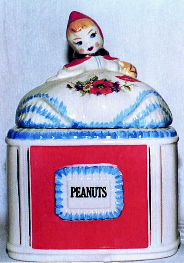 Little Red Riding Hood Peanuts Canister & Lid by Hull-1