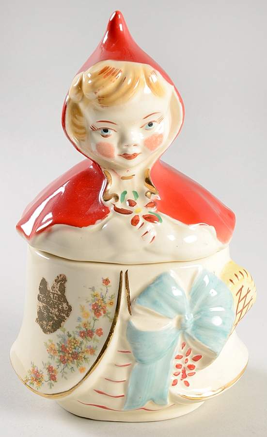 Little Red Riding Hood Dresser Jar and Lid by Hull-1