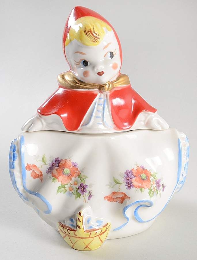 Little Red Riding Hood Cracker Jar & Lid by Hull-1