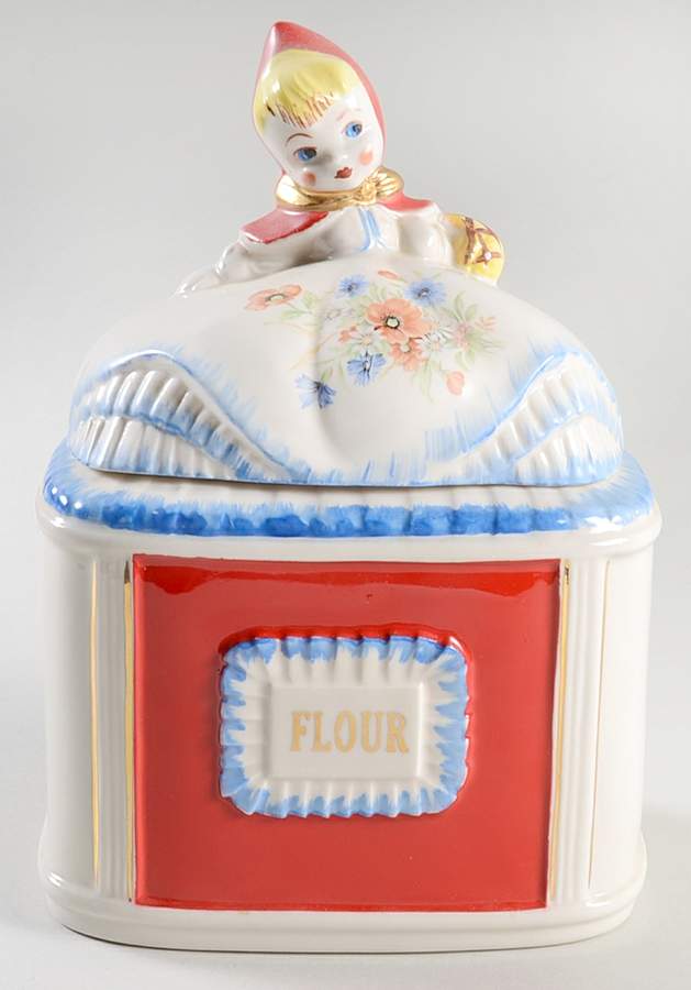 Little Red Riding Hood Flour Canister & Lid by Hull-1