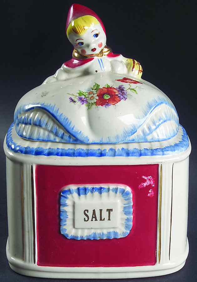 Little Red Riding Hood Salt Canister & Lid by Hull-1
