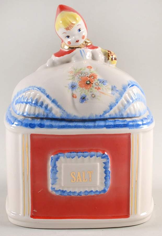 Little Red Riding Hood Salt Canister & Lid by Hull-1
