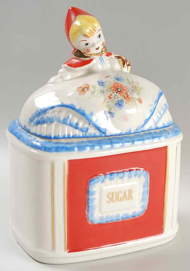 Little Red Riding Hood Sugar Canister & Lid by Hull-1