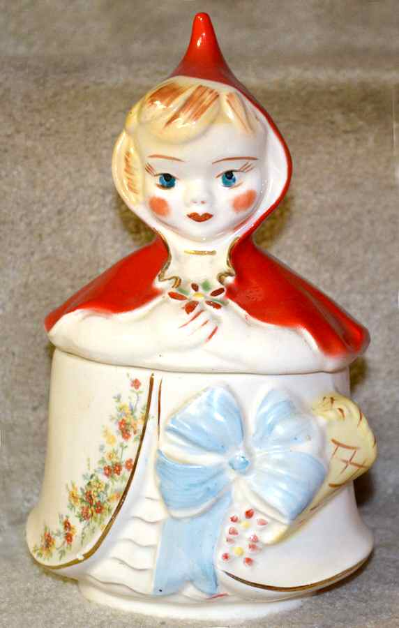Little Red Riding Hood Dresser Jar & Lid by Hull-1